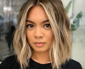 Short Dark Blonde Hair with Money Pieces