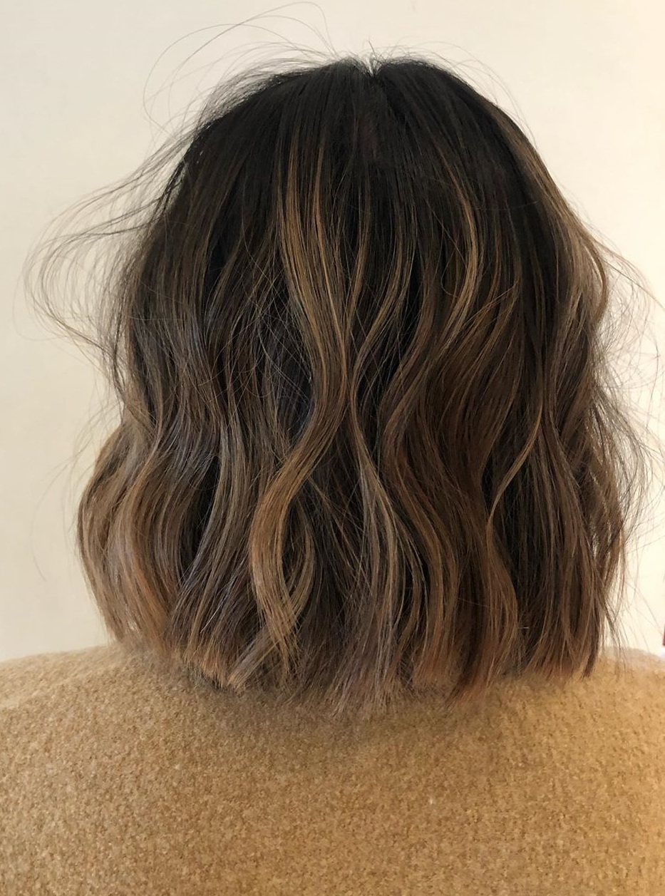 Shoulder-Length Messy Wavy Bob