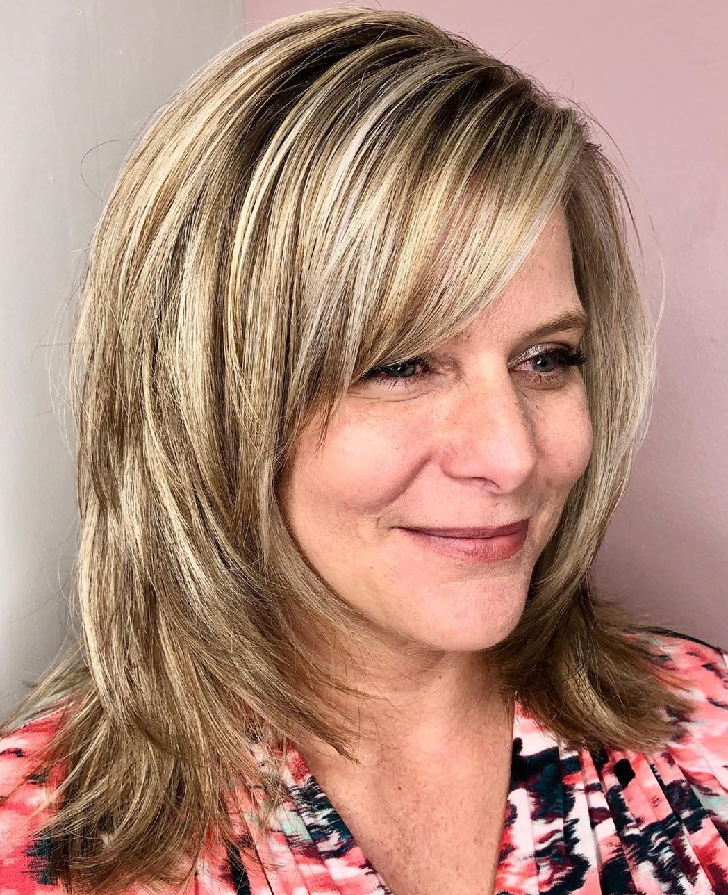 Shoulder-Length Hair with Side Bangs