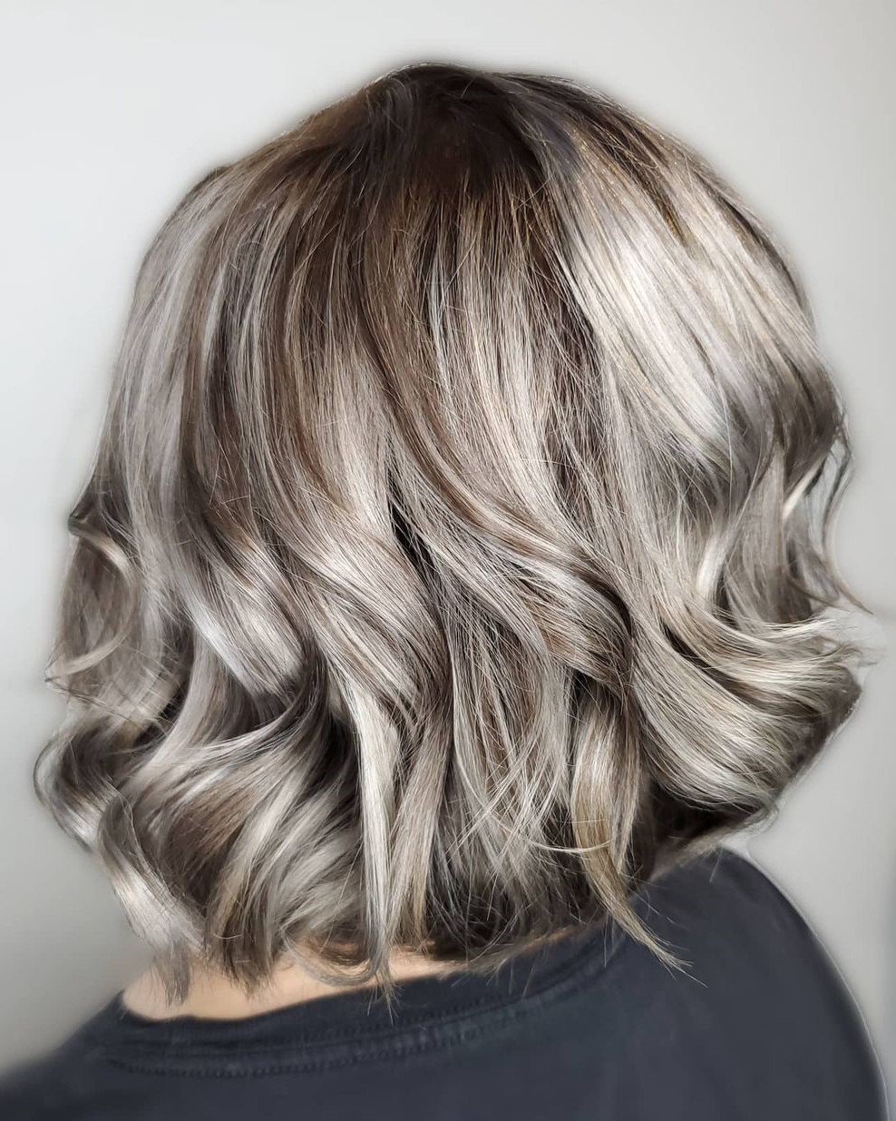Silver Hair with Lowlights and Shadow Roots