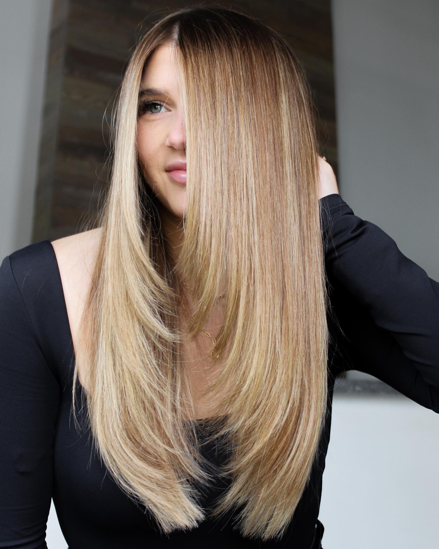 Long Straight Hair with Face-Framing Layers