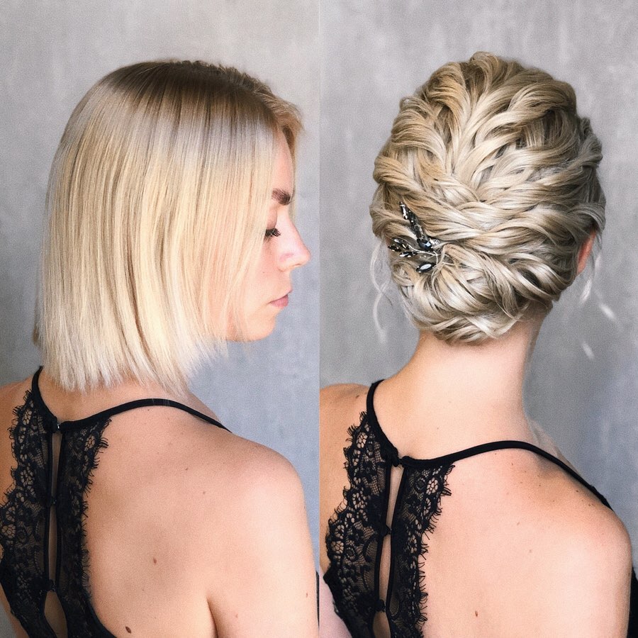 Updo for Short Bob Length Hair