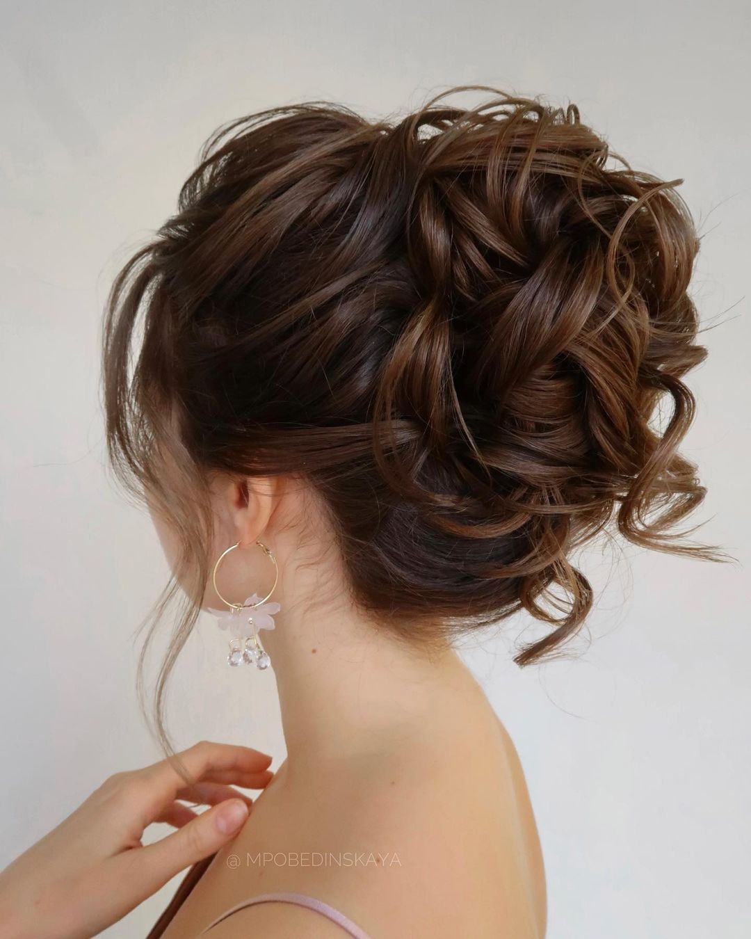 Voluminous Updo for Medium Wavy Hair