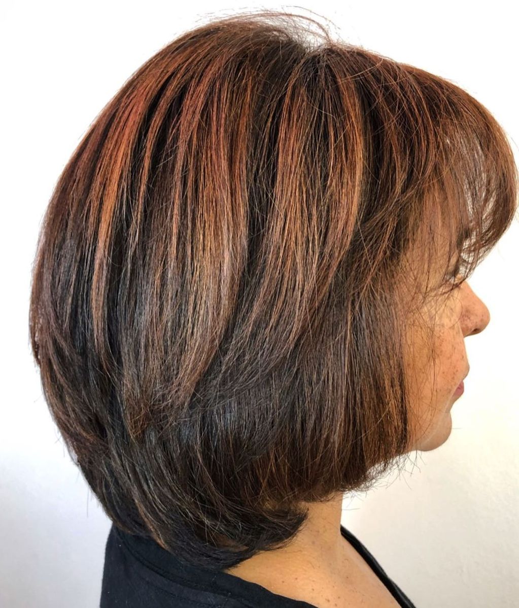 Youthful Mid-Length Haircut with Bangs