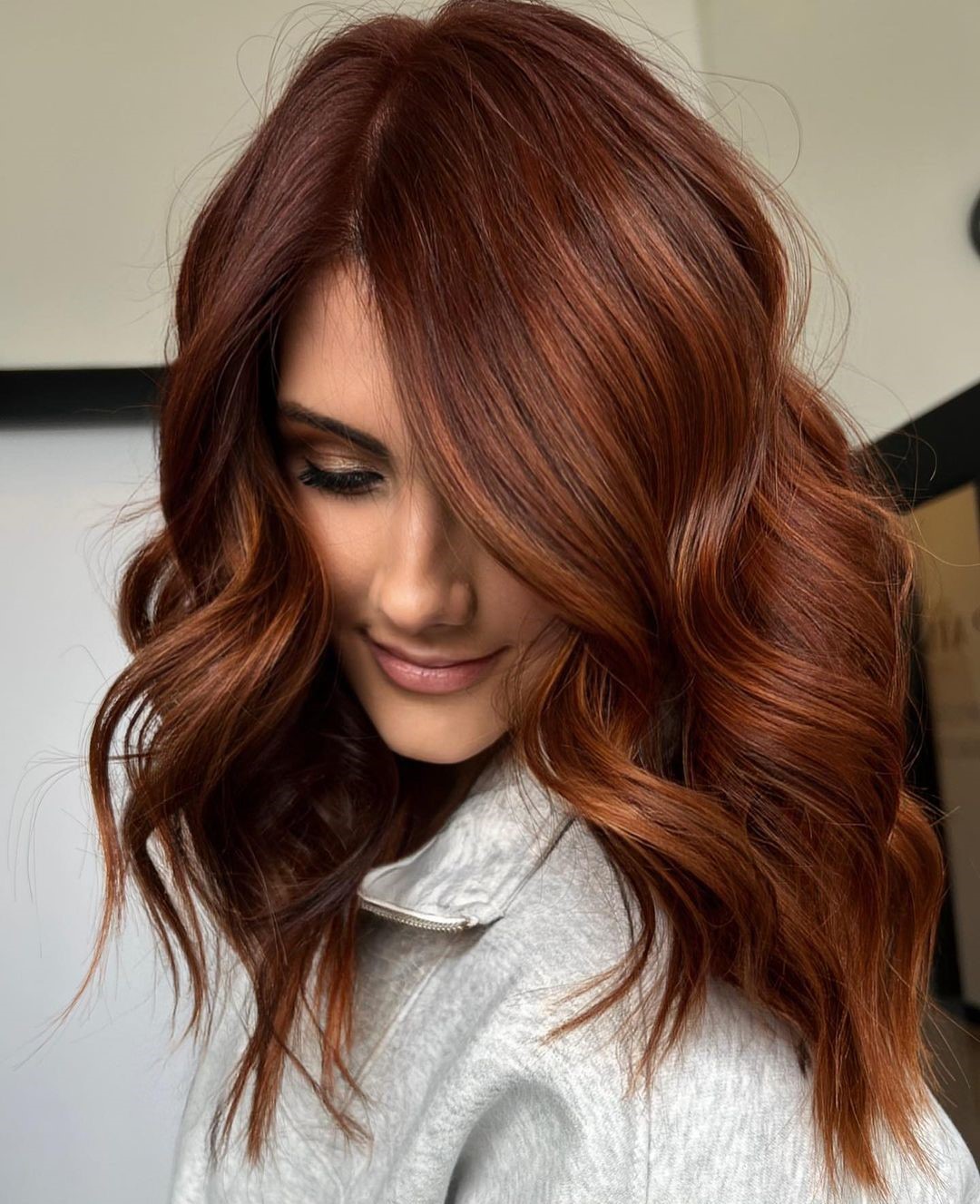 Low-Maintenance Copper Brown Hair Color