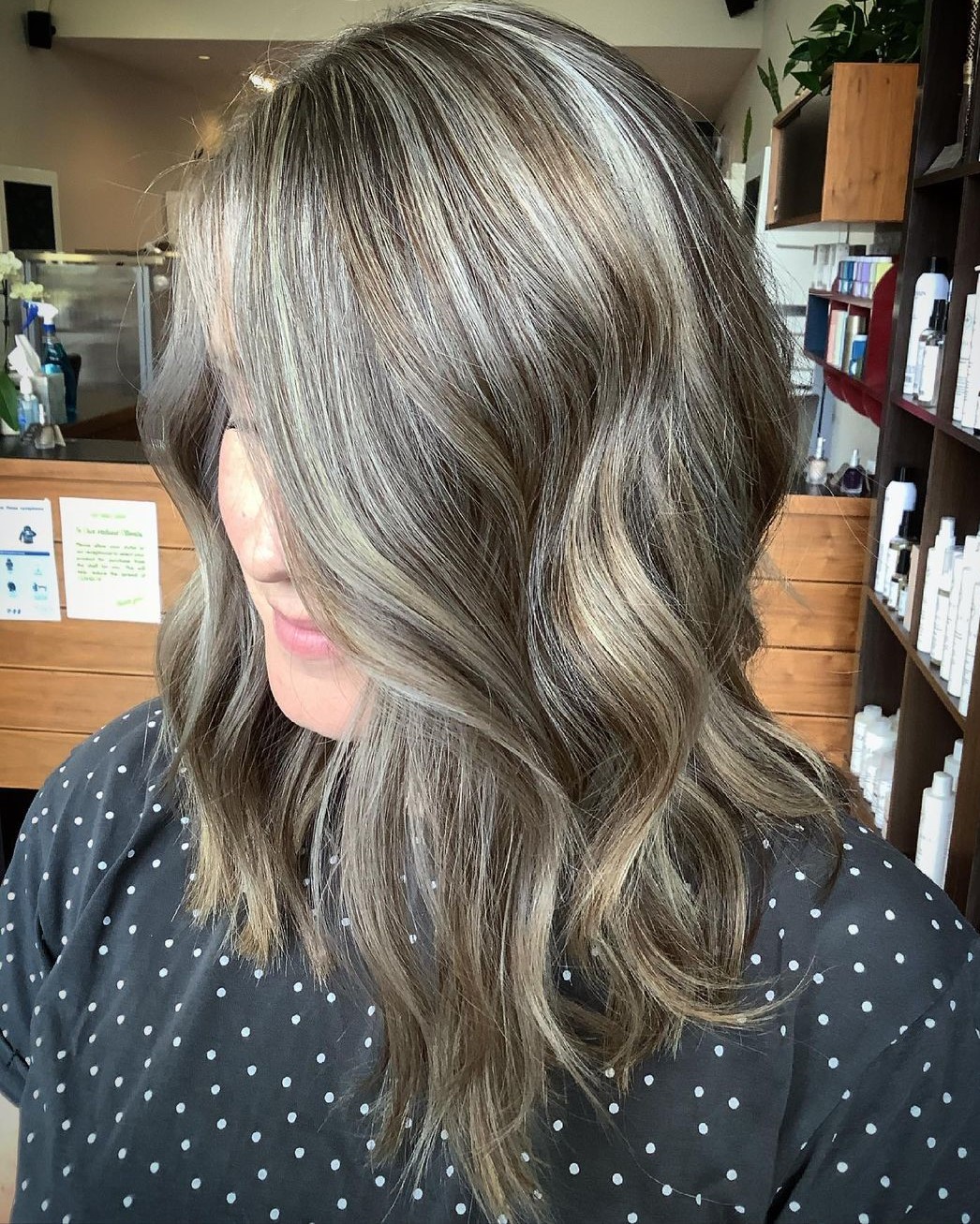 Gray Highlights and Bronde Lowlights