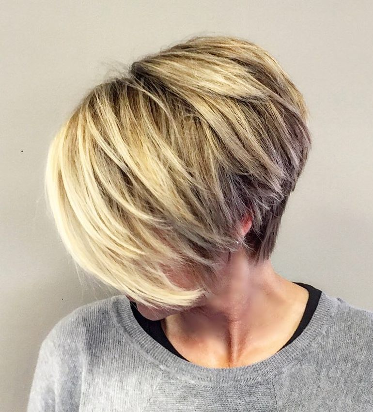 Fine Hair Pixie with Bangs and Shorter Back