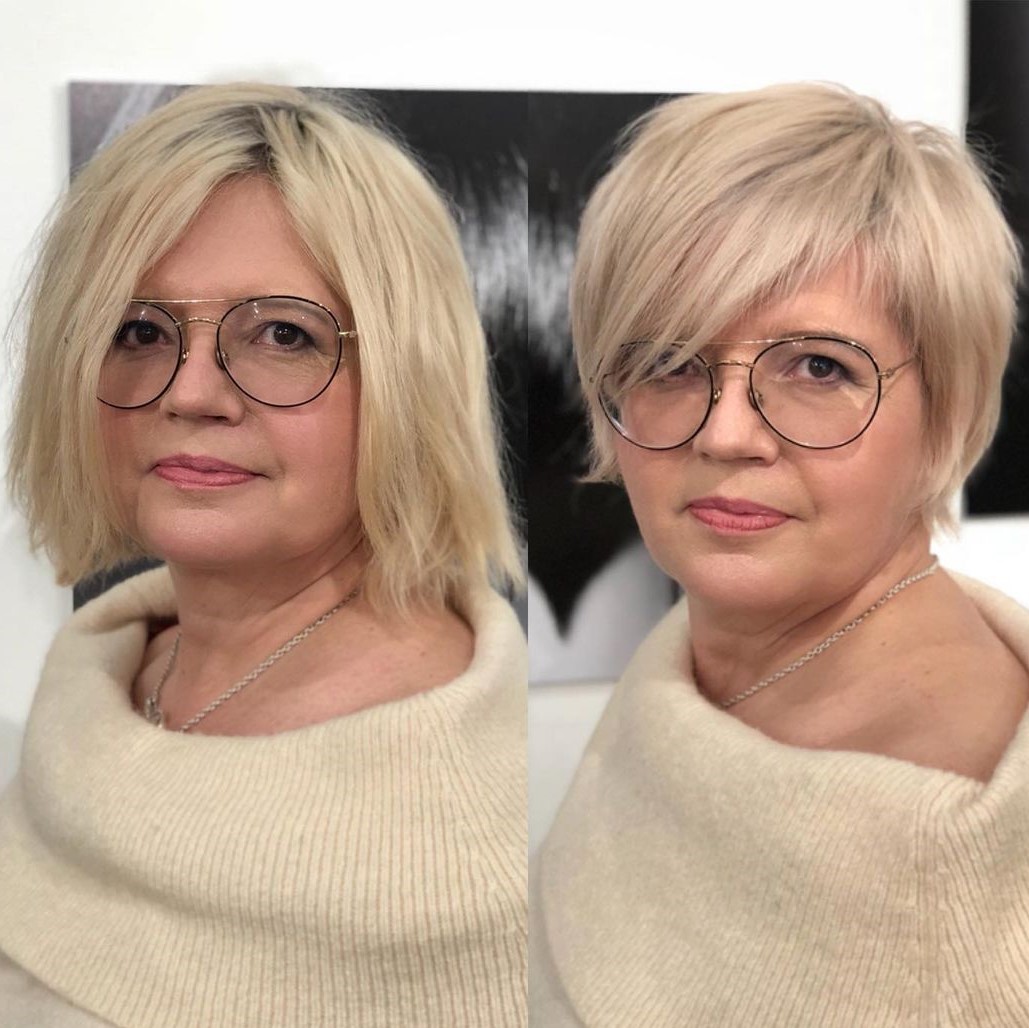 Short Haircut with Bangs for Square Faces