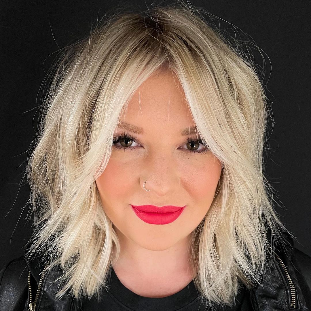 Grunge Shaggy Blonde Lob