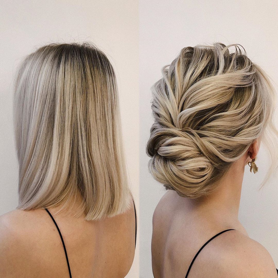 Low Bun for Short Thin Bob Length Hair