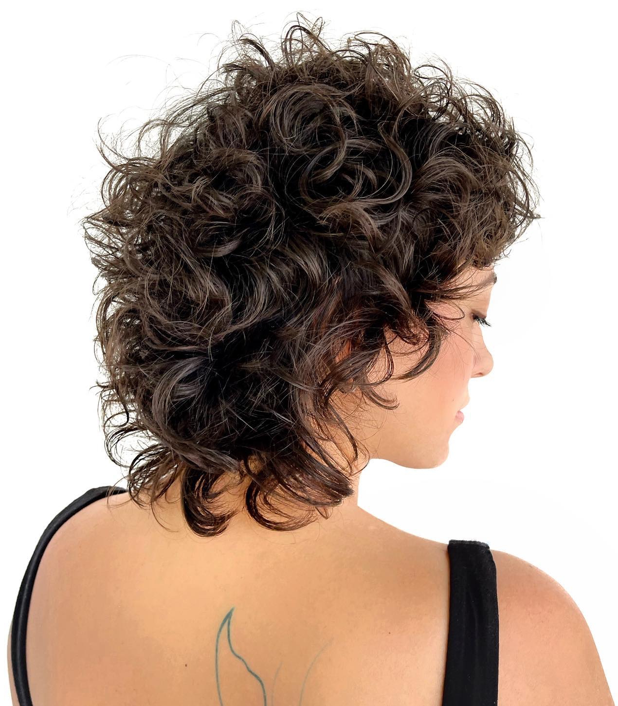 Curly Wolf Cut with Short Layers