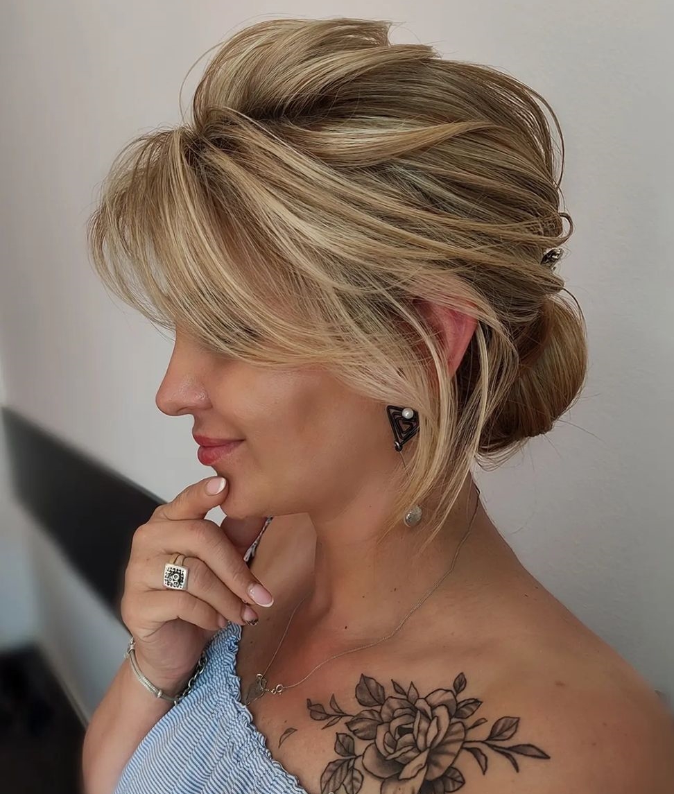 Elegant Updo for Layered Hair