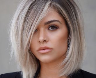 Thick Feathered Shoulder-Length Bob