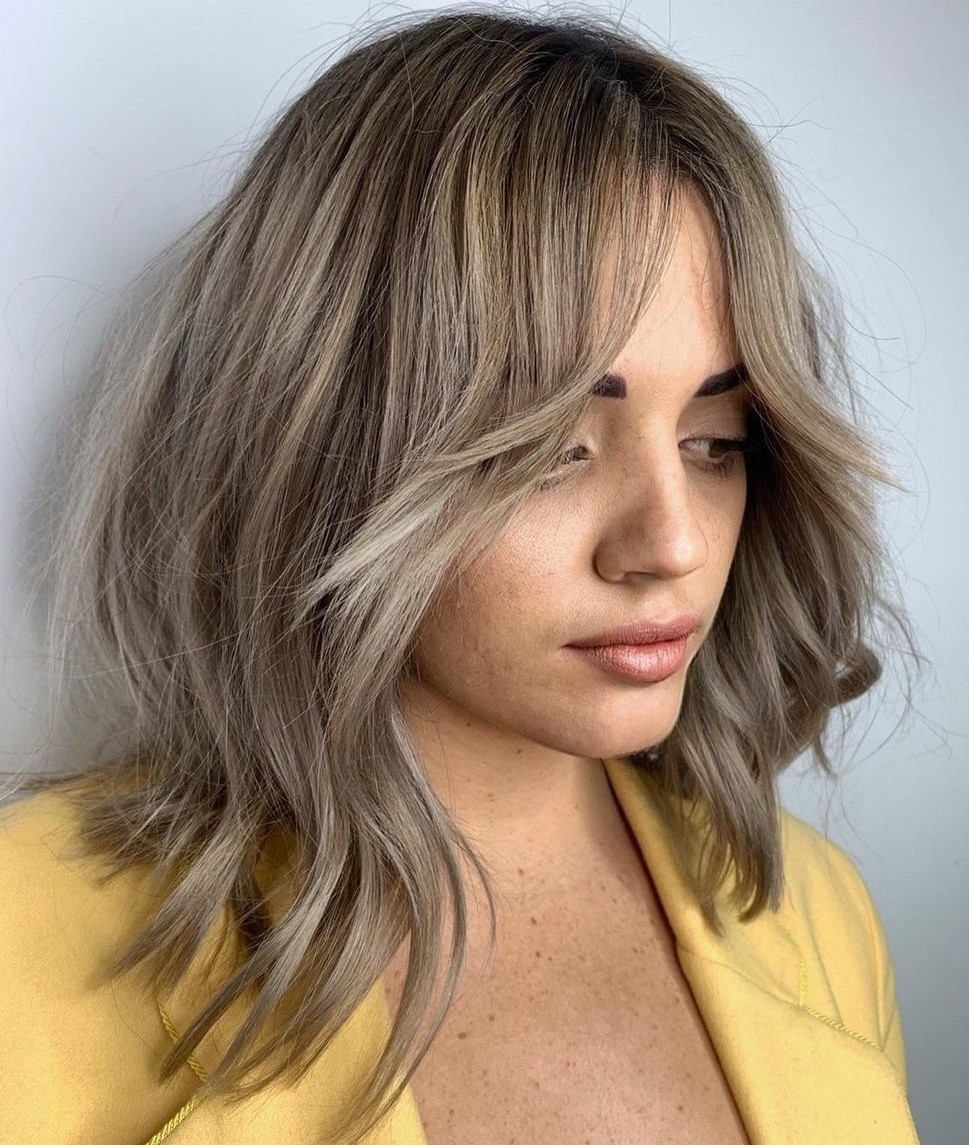Inverted Long Bob with Curtain Bangs