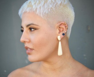 White Blonde Pixie Undercut