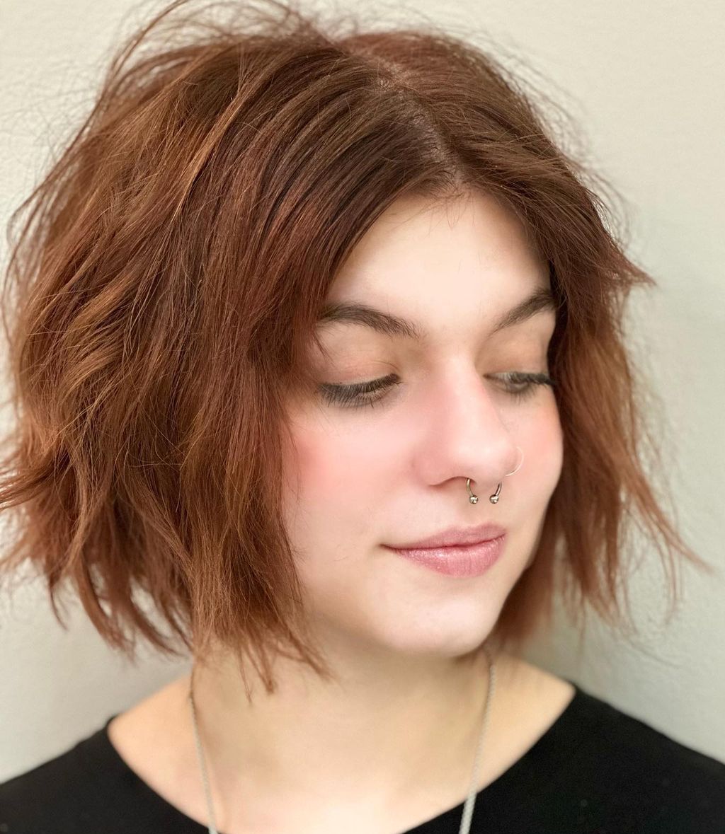 Slimming Center-Parted Bob Shag