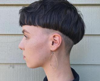 Undershaved Bowl Cut with Feathered Layers