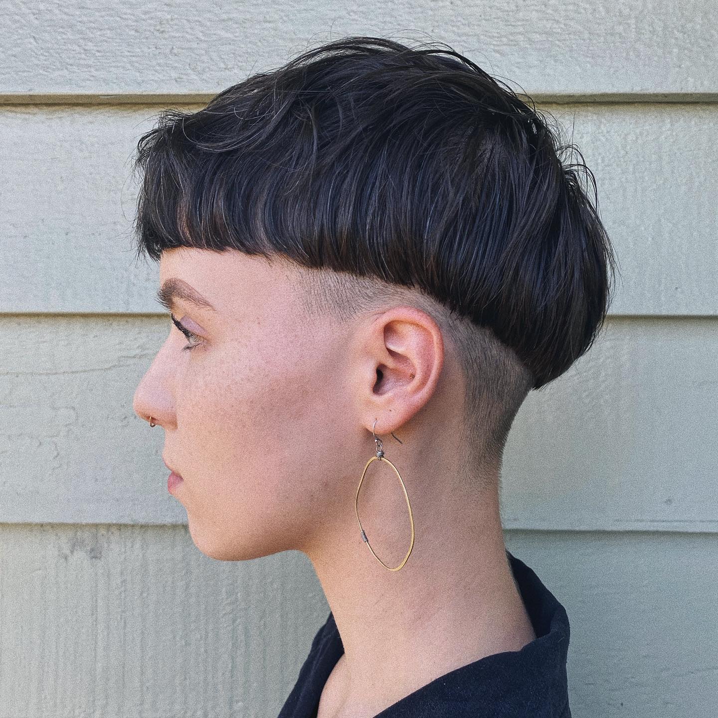 Undershaved Bowl Cut with Feathered Layers