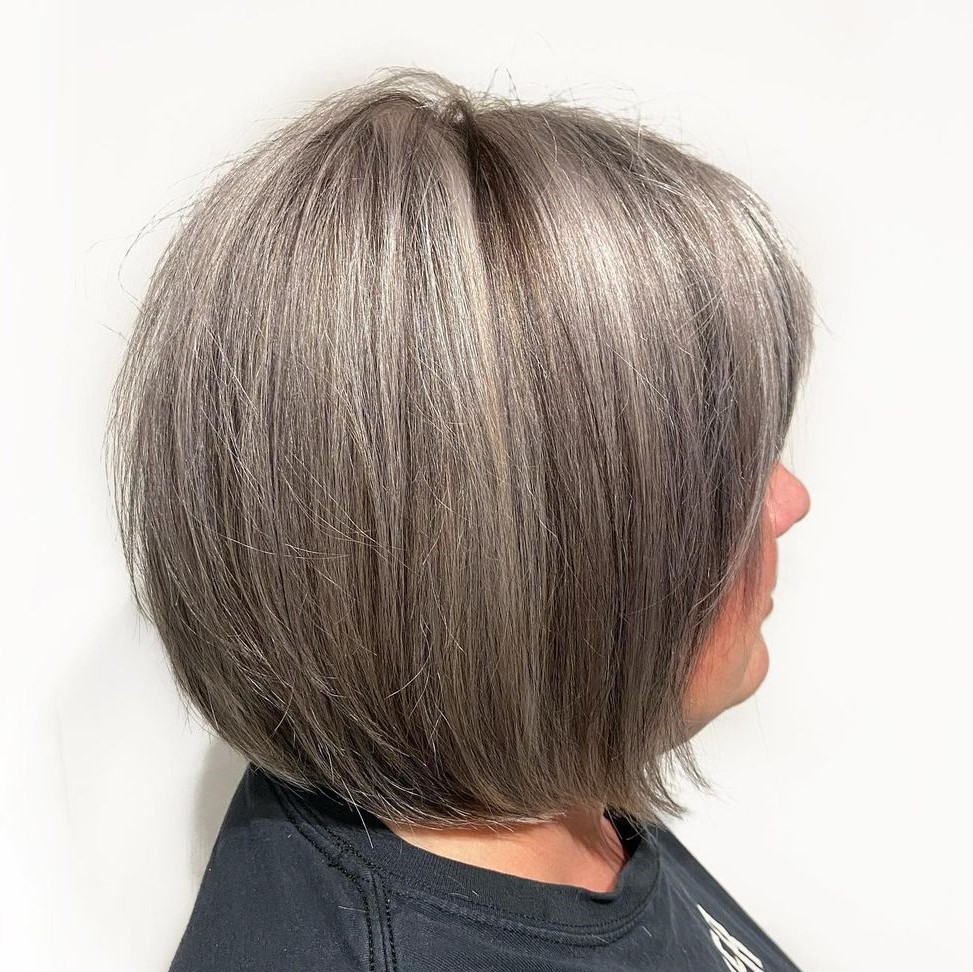 Brown Hair with Subtle Ash Gray Balayage
