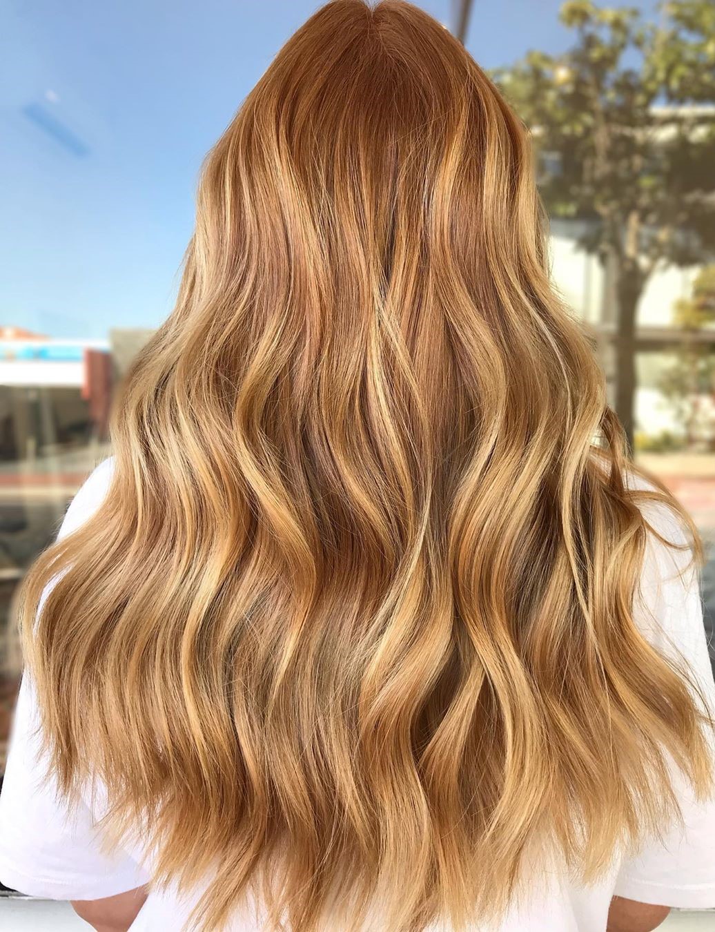 Caramel Brown Hair with Strawberry Blonde Highlights