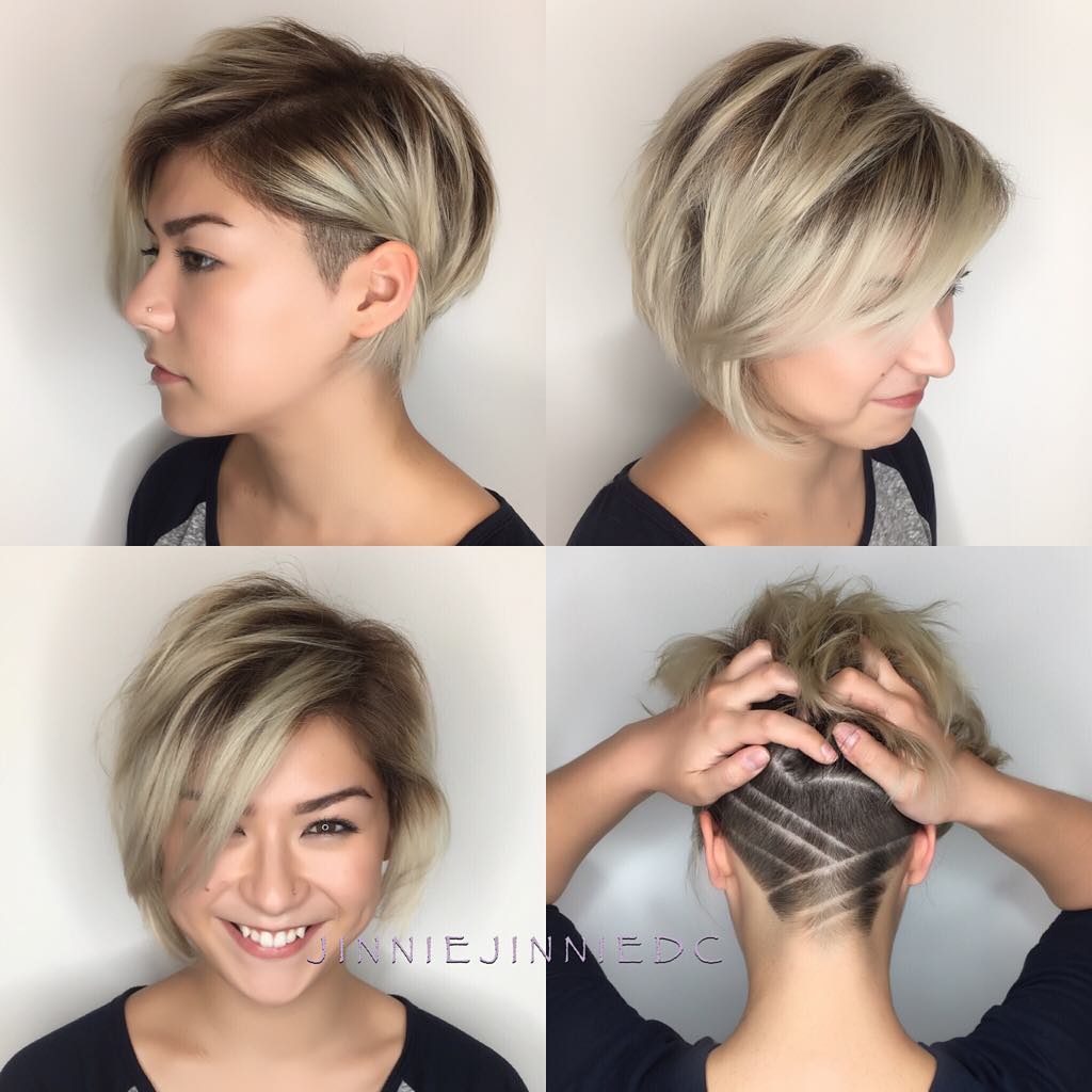 Fine Bob with Undercut and Shaved Design