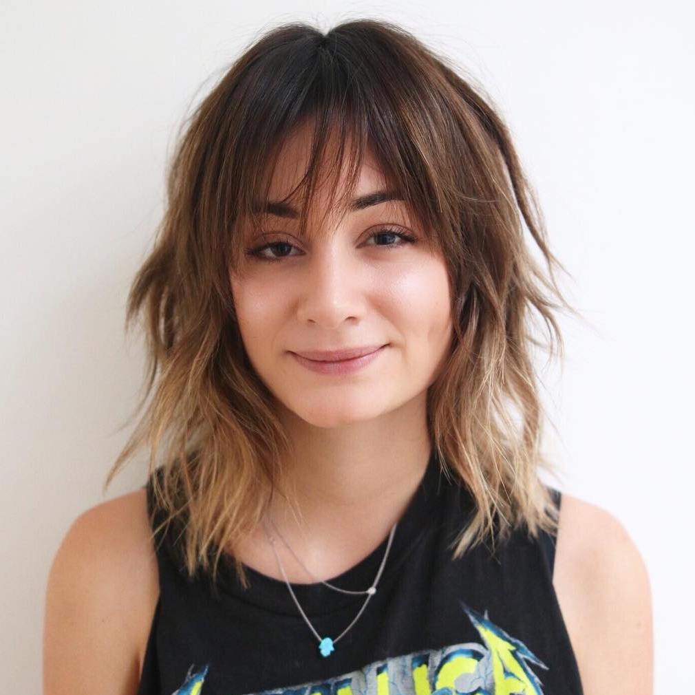 Medium Shag with Blonde Ombre
