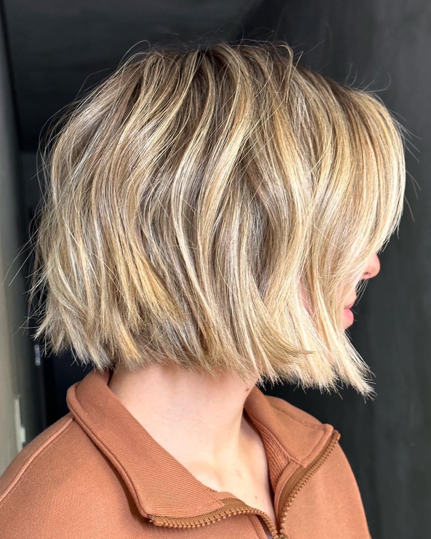 Choppy Chin-Length Blonde Bob