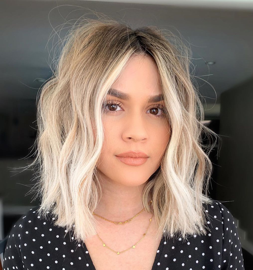 Shoulder-Length Wavy Shag Haircut for Thick Hair