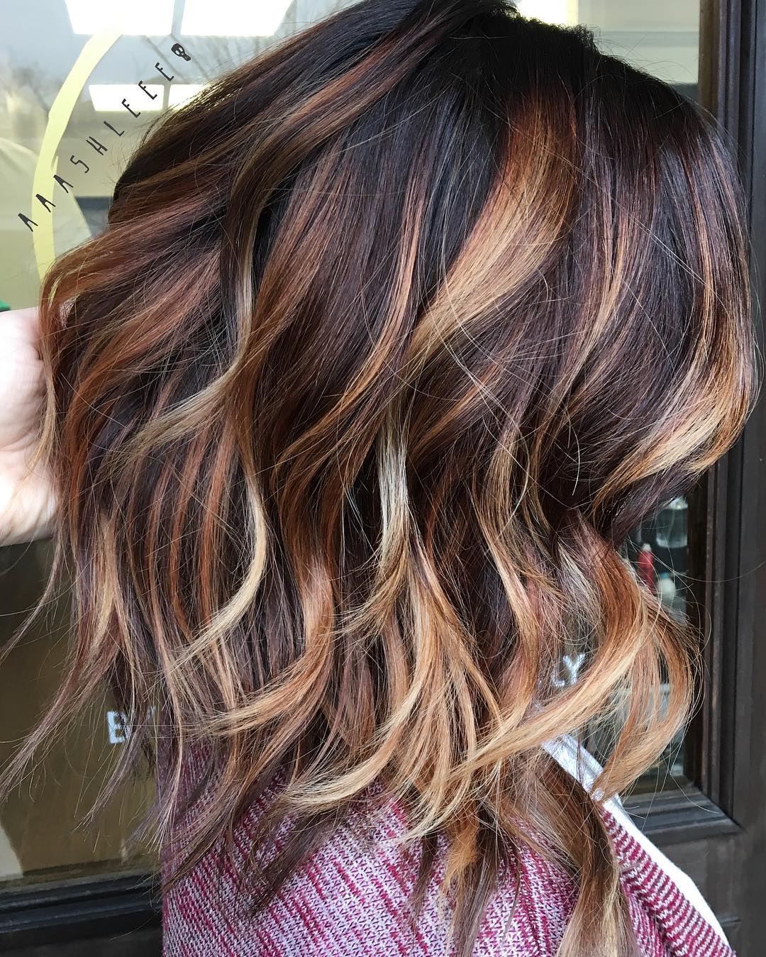 Lob with Curls for Medium Thick Hair