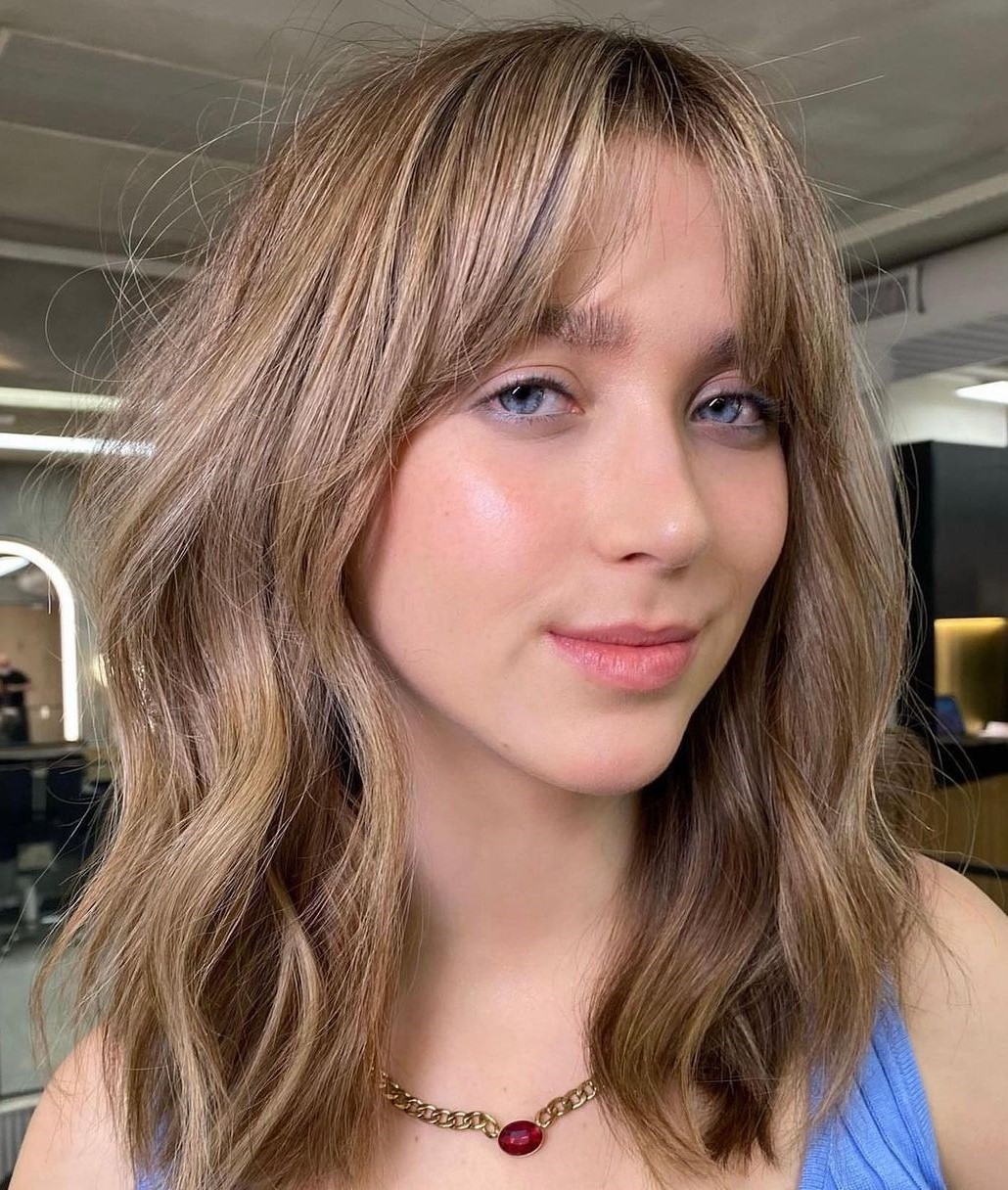 Low-Key Medium Shag with Curtain Bangs