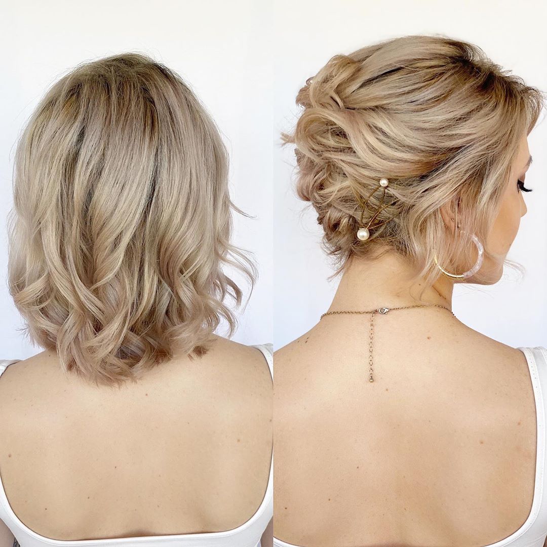 Beautiful Short Shoulder-Length Updo