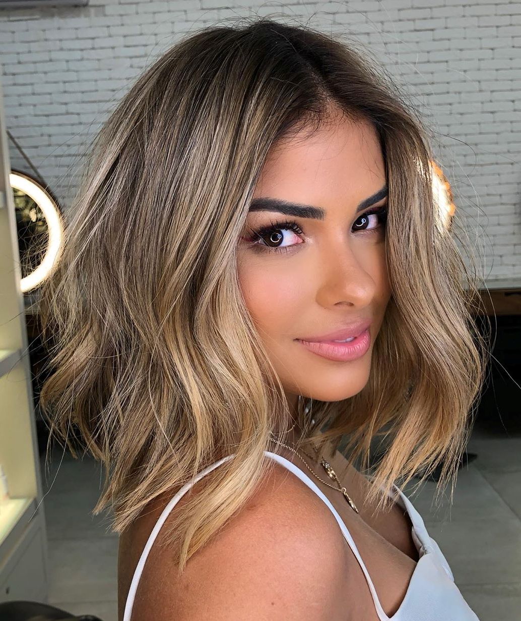 Long Tousled Bob with Bronde Balayage