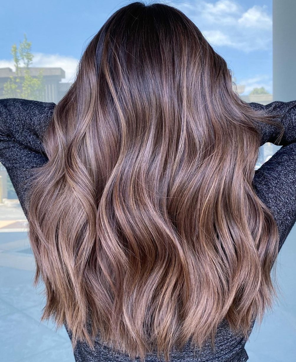 Dark Caramel Haircut and Mushroom Highlights