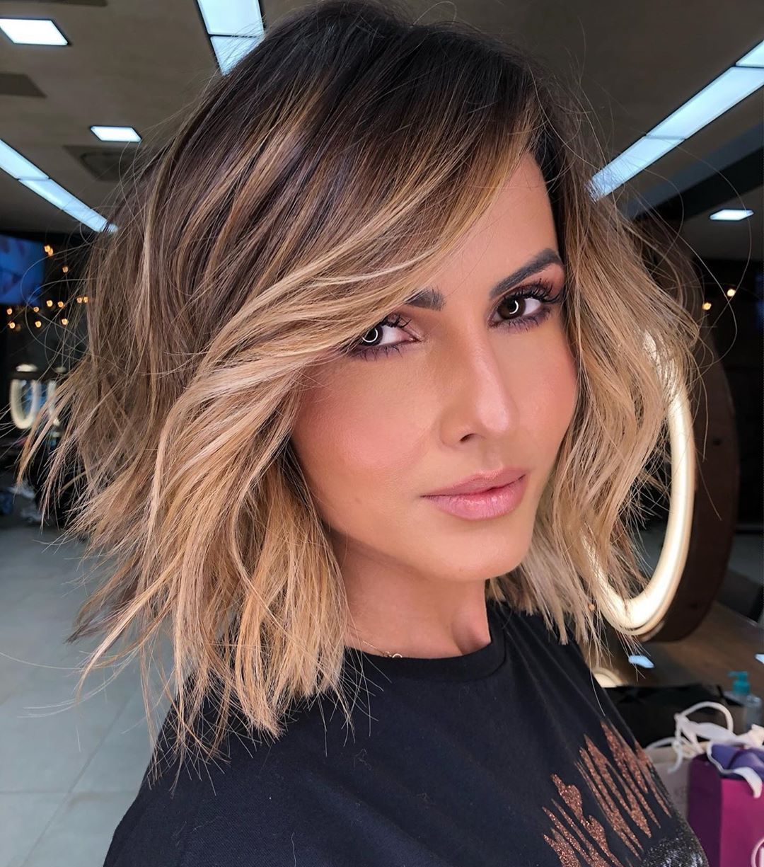 Shaggy Bob for Thick Shoulder-Length Hair