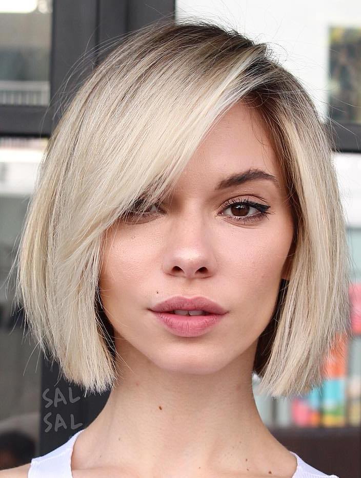 Short Blunt Bob with Side Bangs