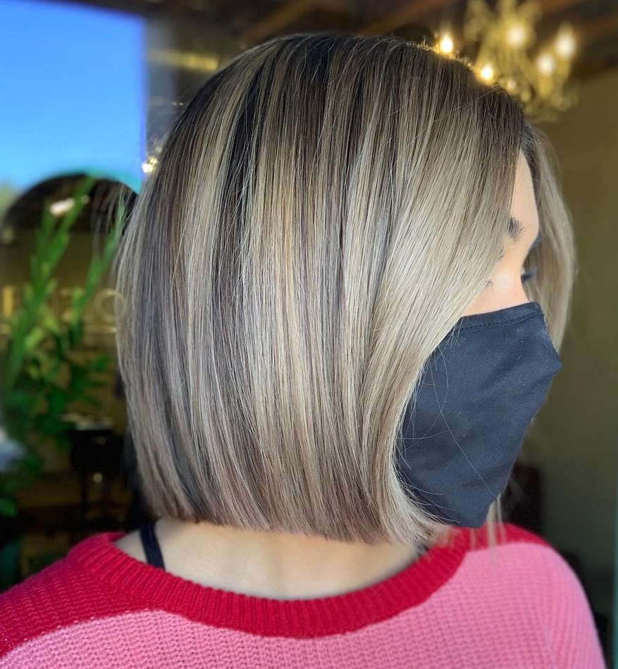 Elegant Blunt Bob with Highlights