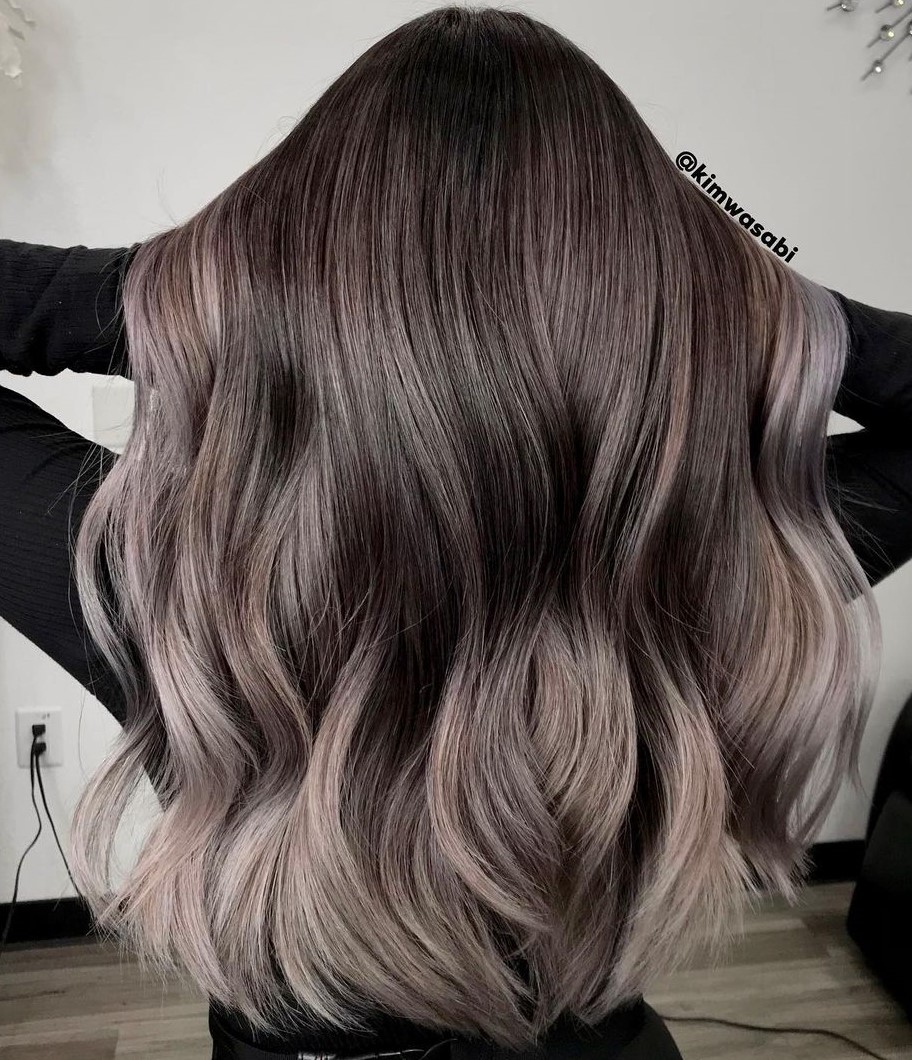 Brunette Hair with Light Mushroom Highlights