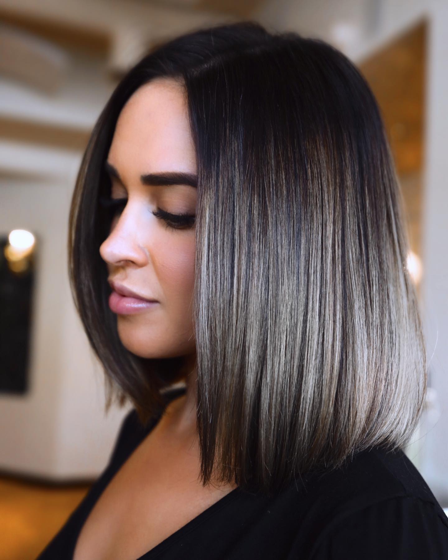 Low-Maintenance Dark Ash Brown Lob