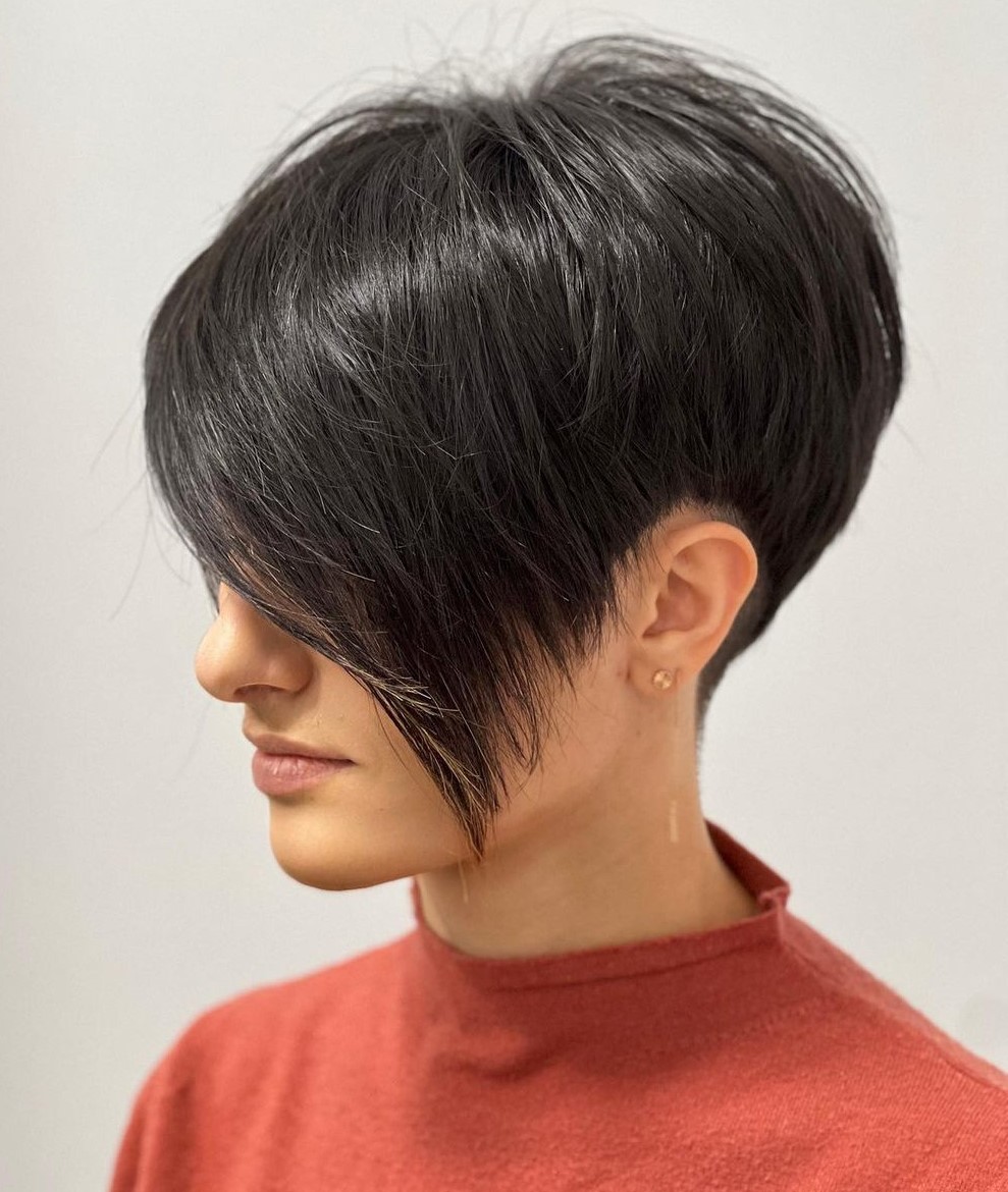 Short Haircut with Long Bangs for Thin Hair