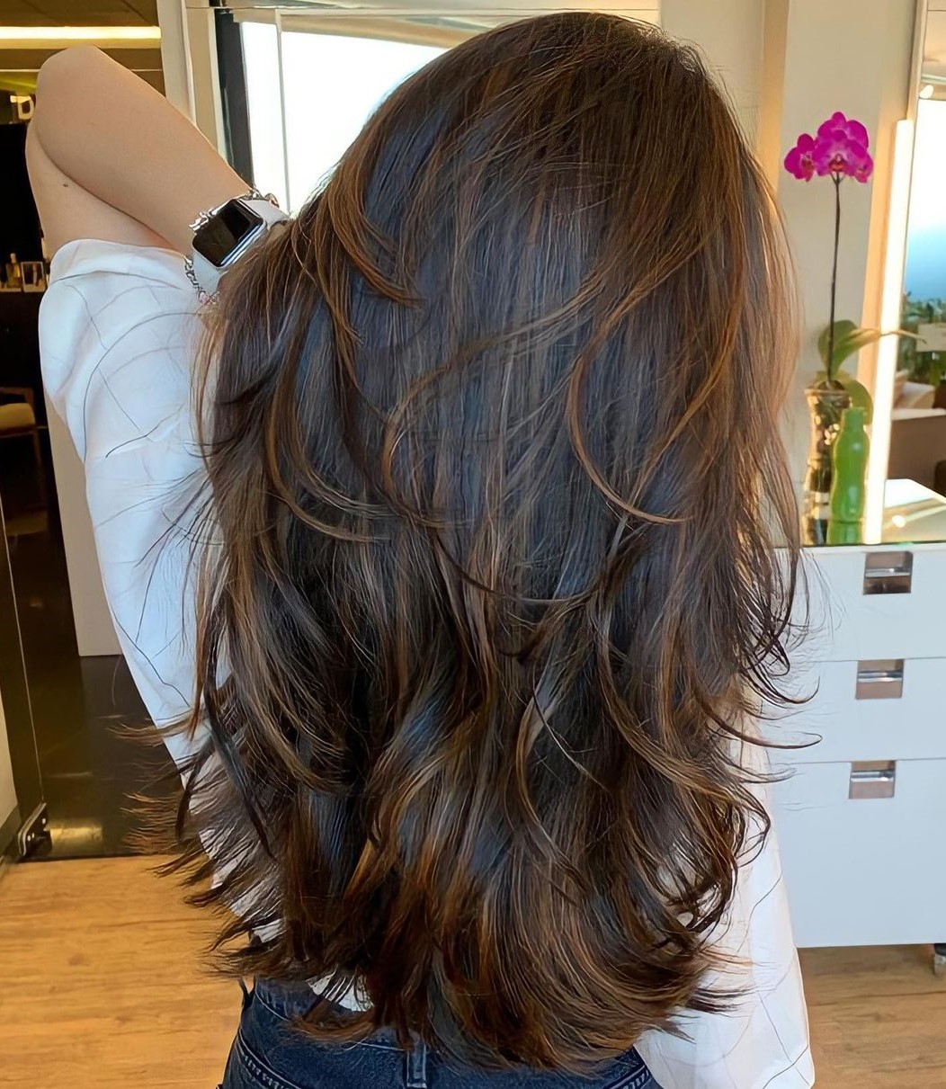 Classy Wind-Swept Long Layered Hair