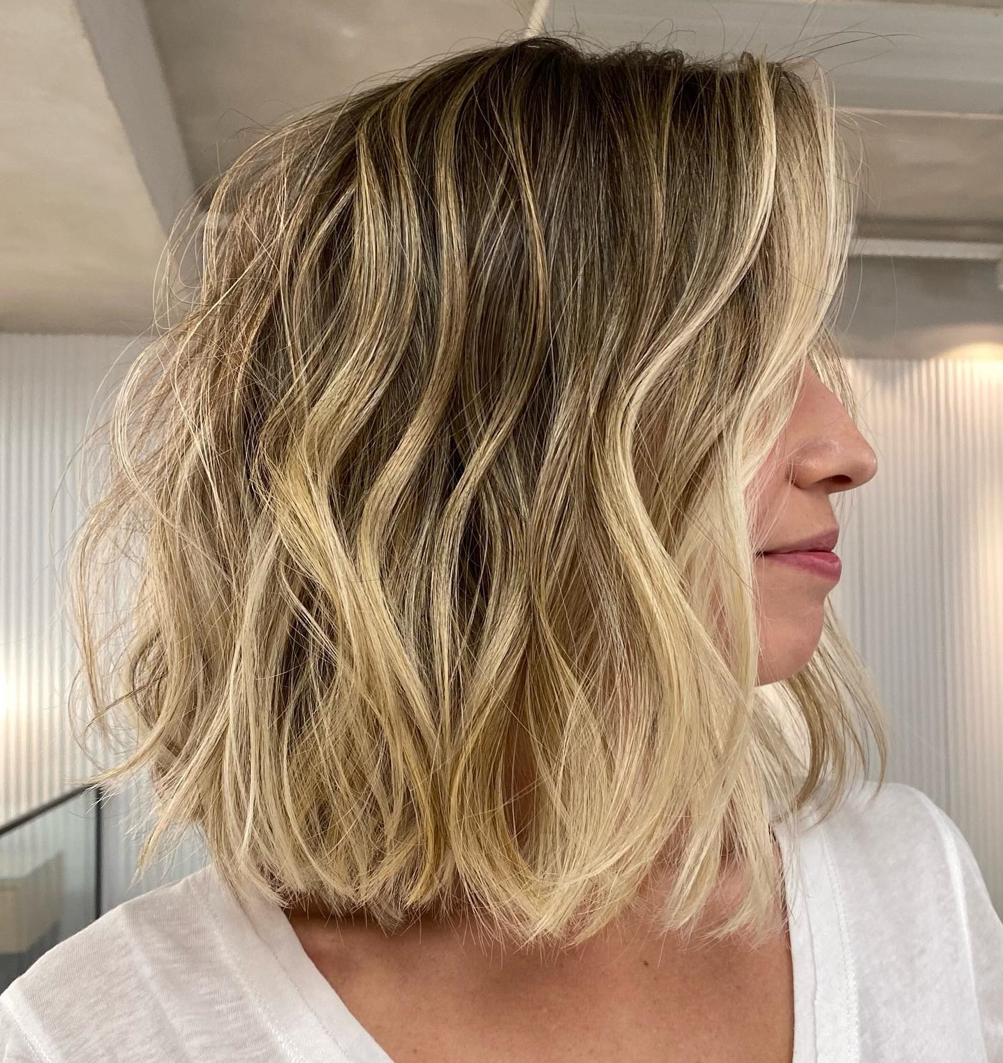 Sun-Kissed Long Wavy Bob