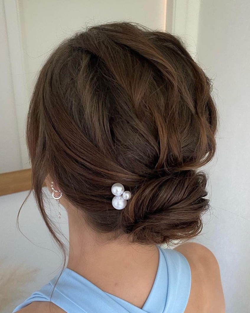 Quick Low Bun Updo for Short Hair