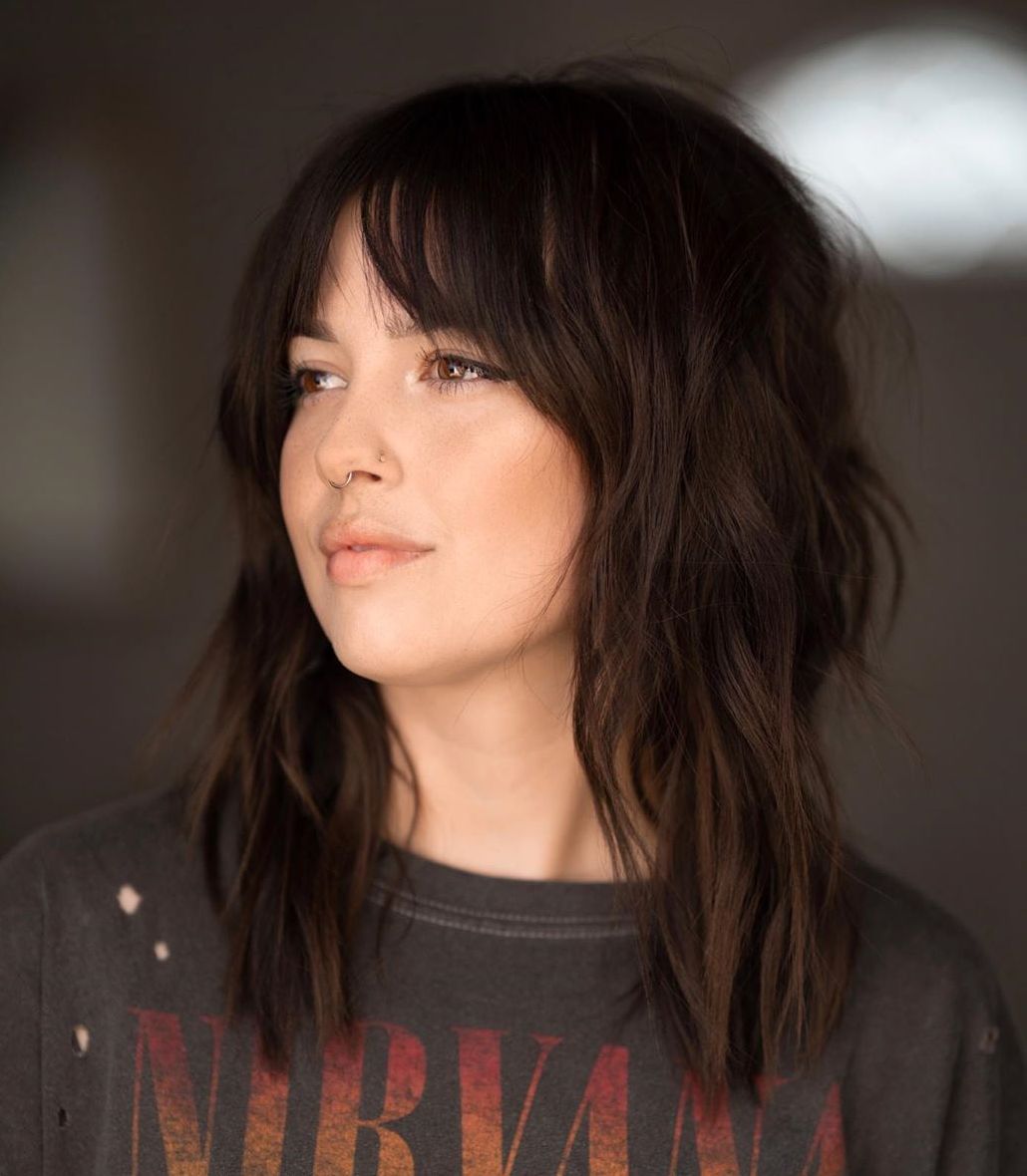 Medium Length Shag Haircut for Thick Hair