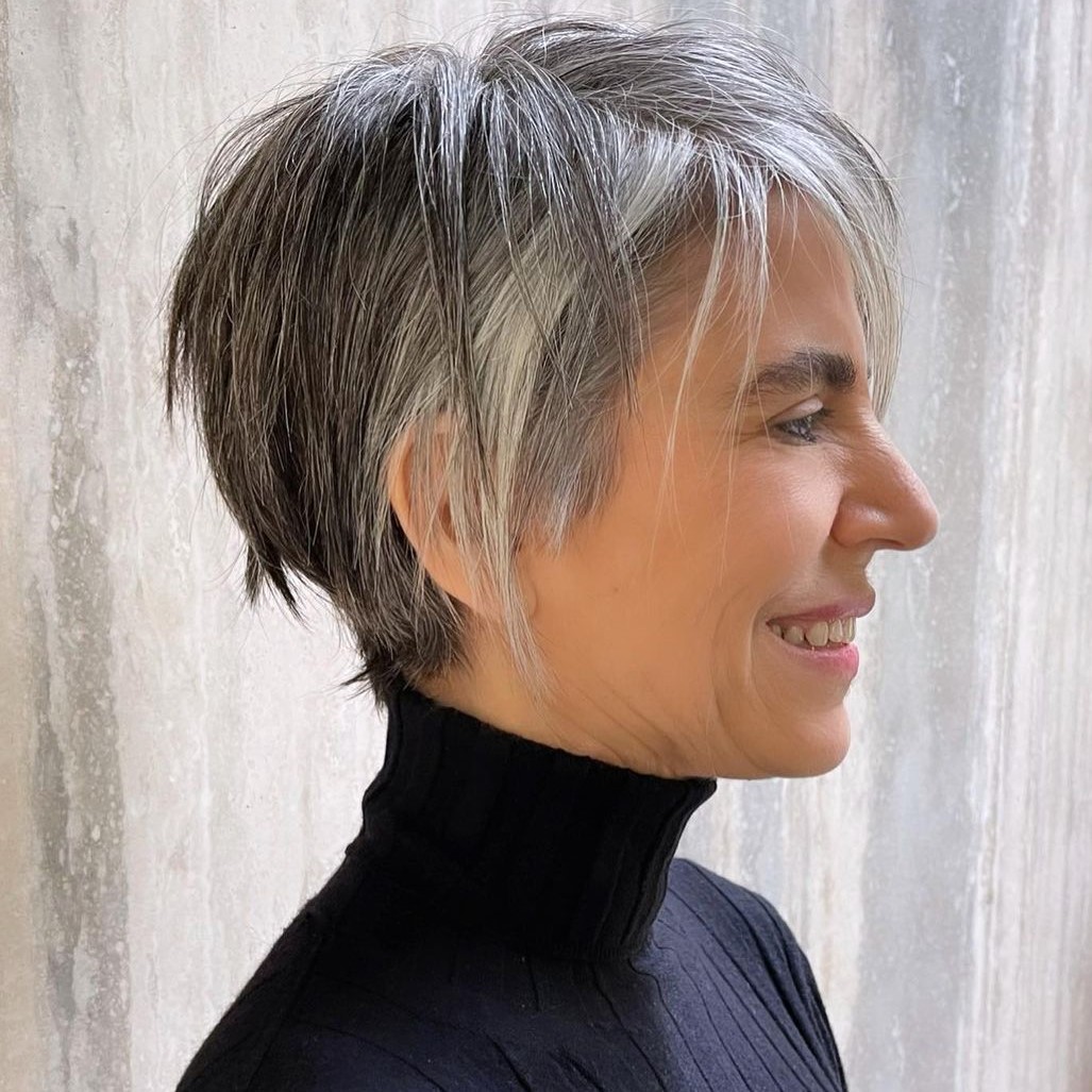 Over 50 Short Salt-and-Pepper Haircut