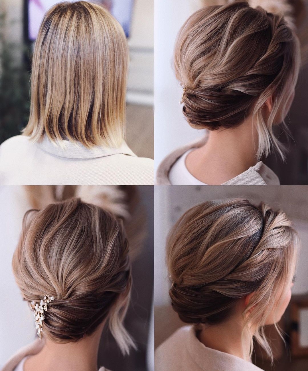 Simple Wedding Updo for Short-Length Hair