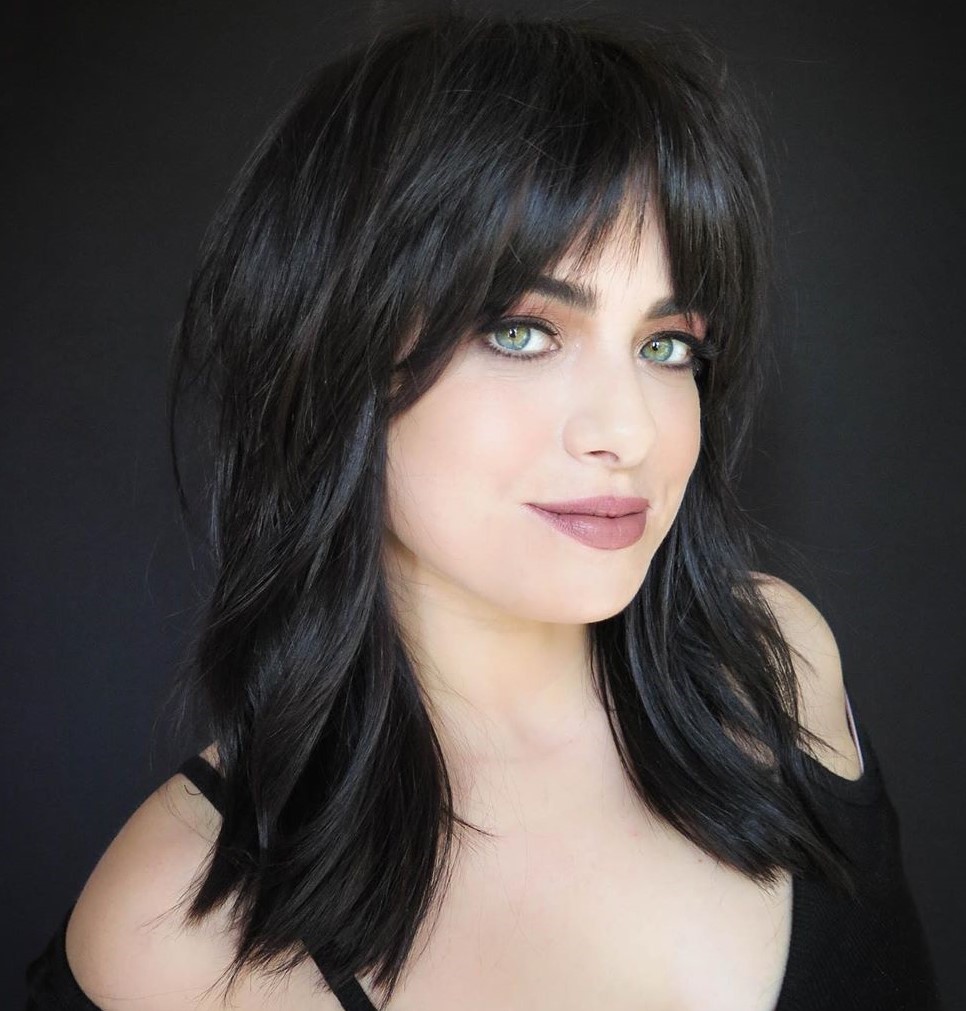 Layered Shoulder Length Hairstyles with Bangs