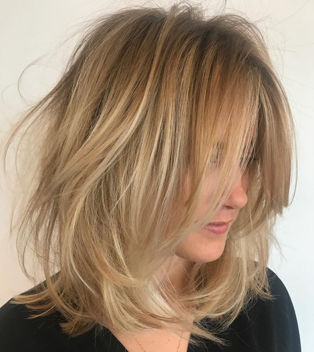 Tousled Shoulder Length Hair Style