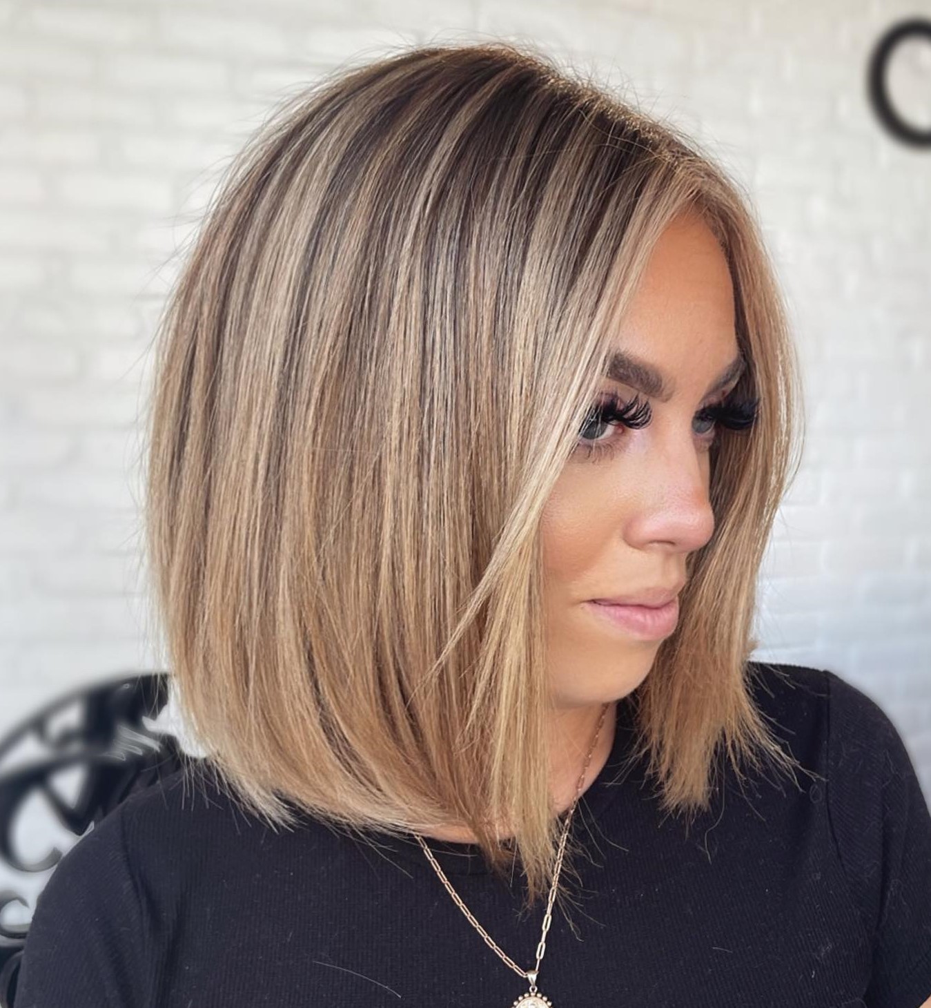 Straight Medium Haircut with Wispy Ends