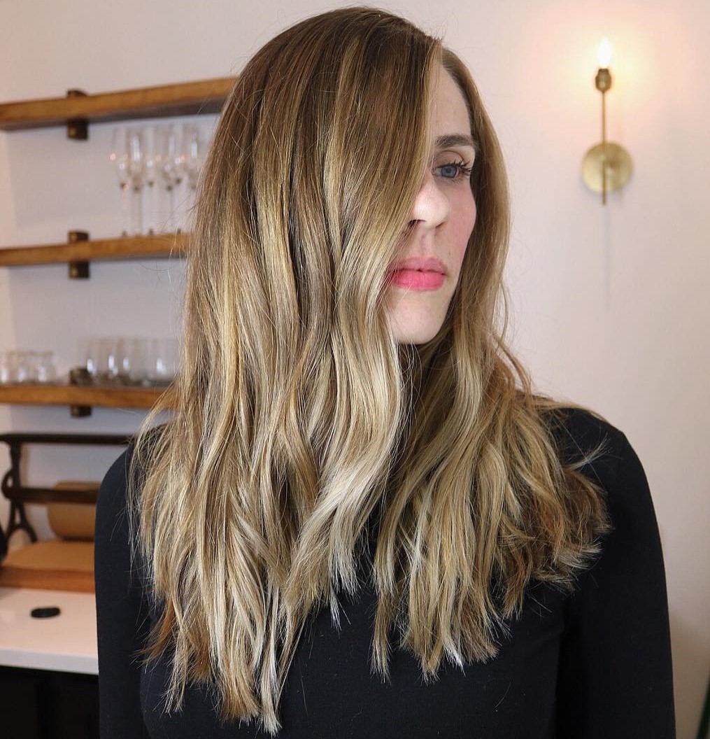Long Blonde Hairstyle for a Long Face Shape