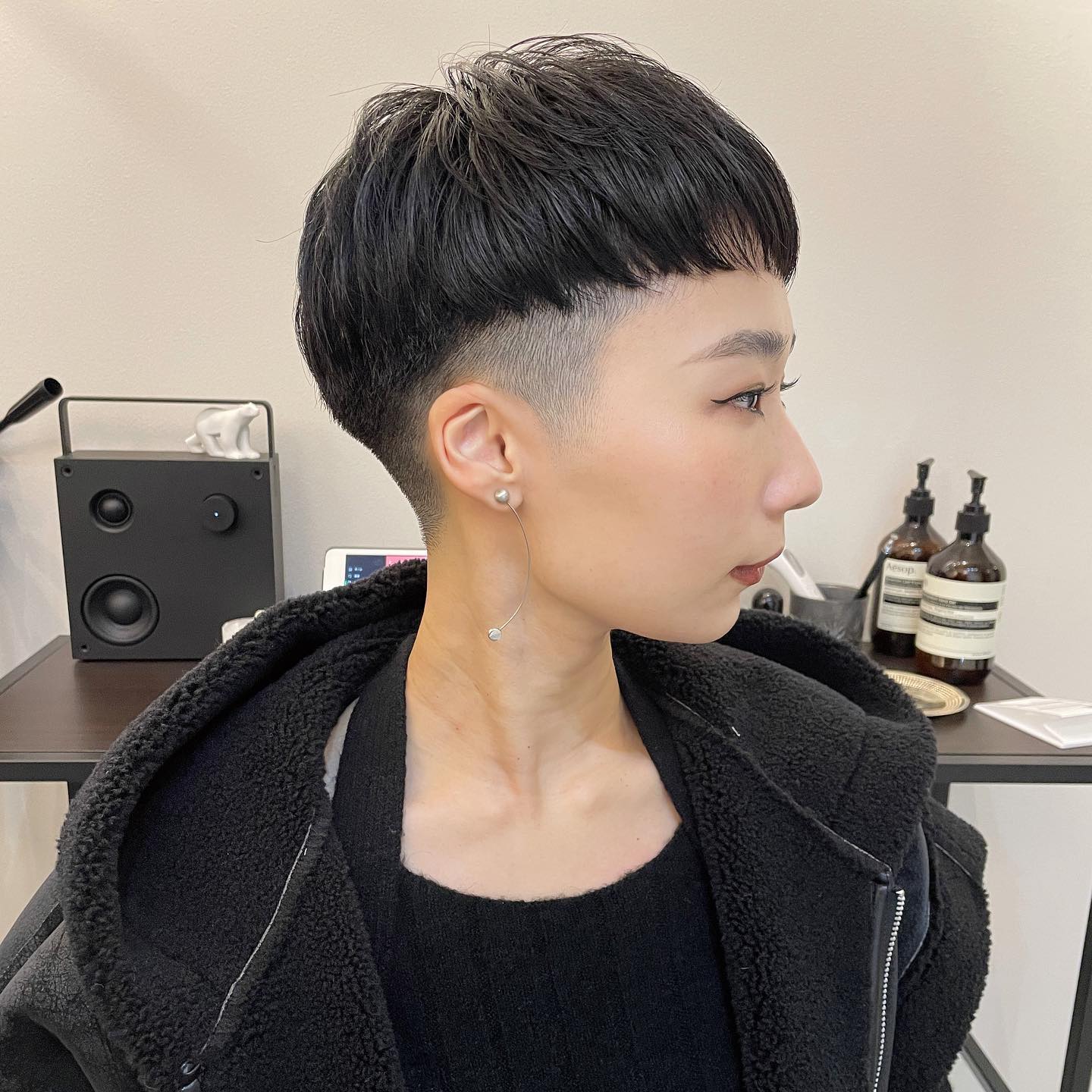Undershaved Bowl Cut or Asian Women